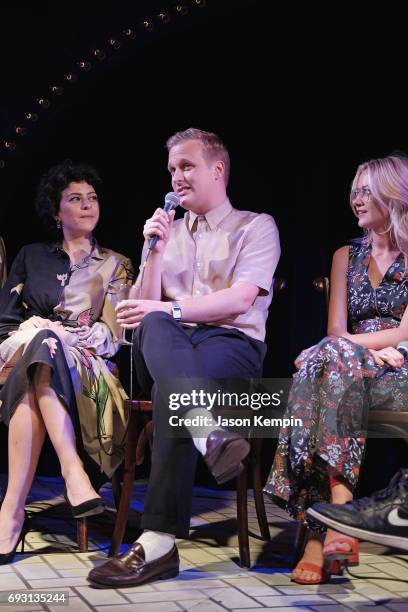 Alia Shawkat, John Early, and Meredith Hagner speak onstage during the "Search Party" FYC event at The McKittrick Hotel on June 6, 2017 in New York...