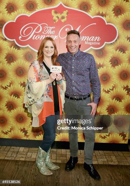 Ree Drummond and guest attend The Pioneer Woman Magazine Celebration with Ree Drummond at The Mason Jar on June 6, 2017 in New York City.