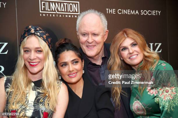 Chloe Sevigny, Salma Hayek, John Lithgow and Connie Britton attend the Gucci & The Cinema Society Host A Screening Of Roadside Attractions' "Beatriz...