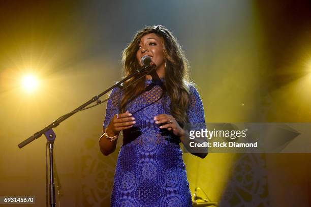 Singer-songwriter Mickey Guyton performs onstage at the Innovation In Music Awards on June 6, 2017 in Nashville, Tennessee.