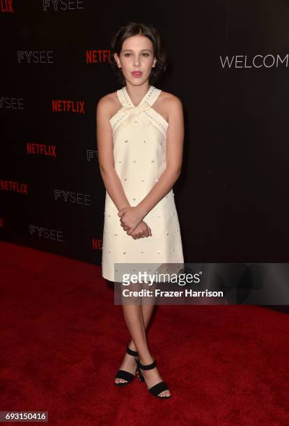 Millie Bobby Brown attends Netflix's "Stranger Things" For Your Consideration event at Netflix FYSee Space on June 6, 2017 in Beverly Hills,...