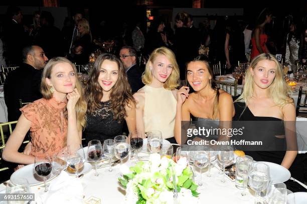 Models Vlada Roslyakova, Olesya Senchenko, Inna Pilipenko, Alina Baikova, and Sophie Longford attend the Gordon Parks Foundation Awards Dinner &...