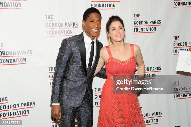 Musician Jon Batiste and writer Suleika Jaouad attend the Gordon Parks Foundation Awards Dinner & Auction at Cipriani 42nd Street on June 6, 2017 in...