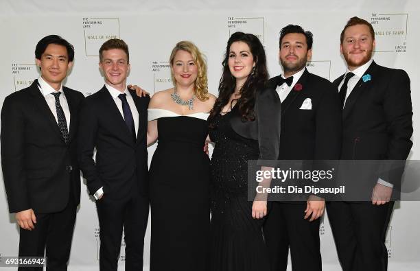Yunpeng Wang, Petr Nekoranec and performers attend Lincoln Center Hall Of Fame Gala at the Alice Tully Hall on June 6, 2017 in New York City.