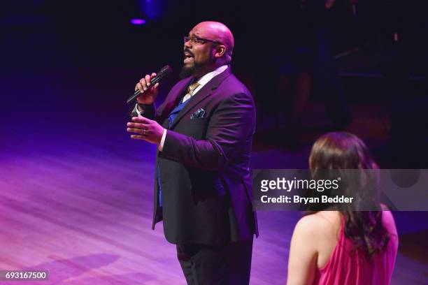 James Monroe Iglehart performs onstage at the Lincoln Center Hall Of Fame Gala at the Alice Tully Hall on June 6, 2017 in New York City.