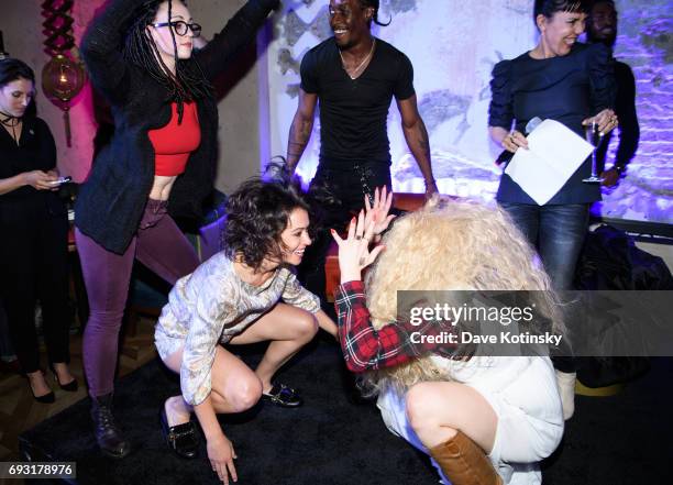 Actress Tatiana Maslany dances at BBC AMERICA's "Orphan Black" Premiere Party at Vandal on June 6, 2017 in New York City.