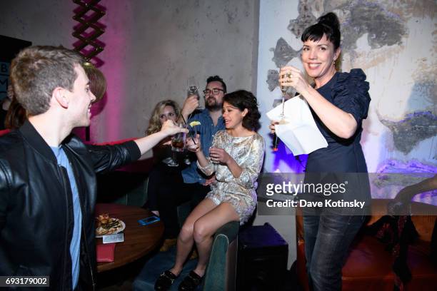 President Sarah Barnett toasts at BBC AMERICA's "Orphan Black" Premiere Party at Vandal on June 6, 2017 in New York City.