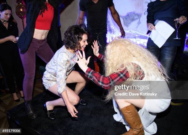 Actress Tatiana Maslany dances at BBC AMERICA's "Orphan Black" Premiere Party at Vandal on June 6, 2017 in New York City.