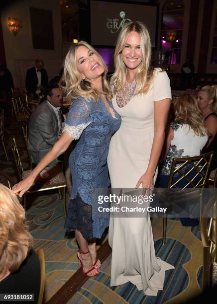 Radio personality Ellen K and journalist Ashlan Cousteau attend the 42nd Annual Gracie Awards, hosted by The Alliance for Women in Media at the...