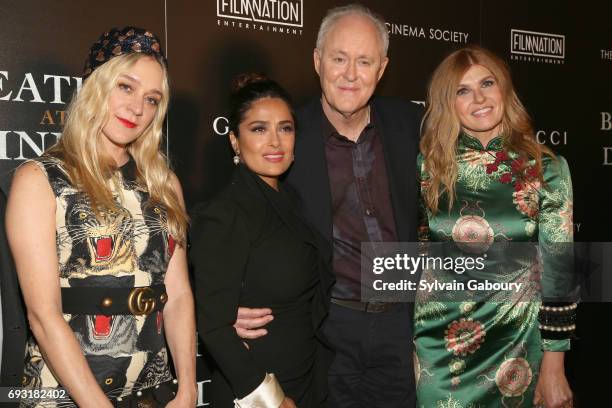 Chloe Sevigny, Salma Hayek, John Lithgow and Connie Britton attend Gucci & The Cinema Society host a screening of Roadside Attractions' "Beatriz at...