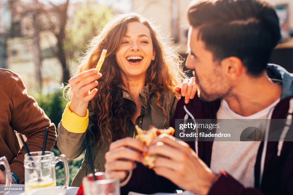 Couple at a restaurant