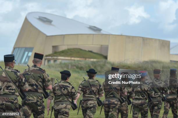 Members of the French Army, during the International Commemorative Ceremony of the Allied Forces Landing in Normandy in the presence of the US Army...