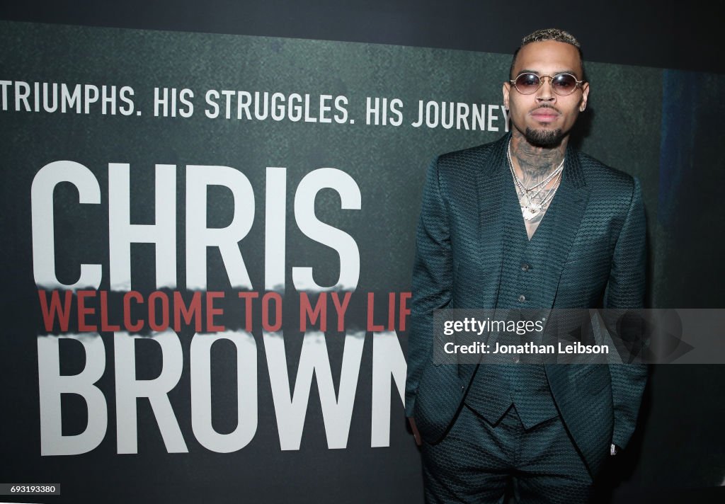 Premiere Of Riveting Entertainment's "Chris Brown: Welcome To My Life" At L.A. LIVE
