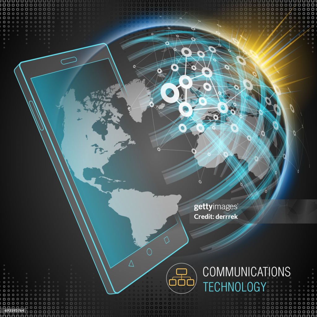 Technology In Communication Smart Phone Communications Technology High-Res Vector Graphic - Getty ...