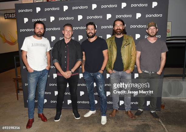 Brett Tursi, Trevor Rosen, Matthew Ramsay, Geoff Sprung and Whit Sellers of musical group Old Dominion attend Pandora Sounds Like Country at Marathon...