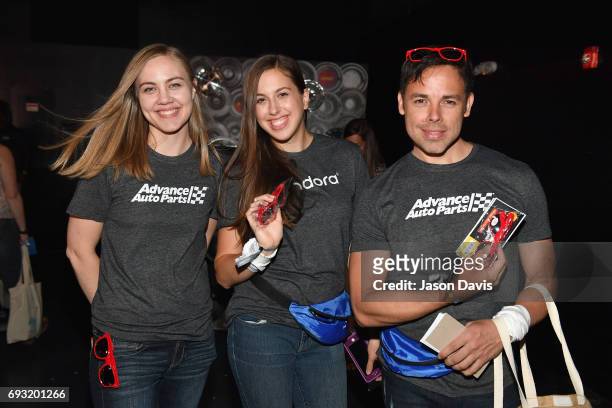 Guests pose with Advance Auto Parts memorabilia during Pandora Sounds Like Country at Marathon Music Works on June 6, 2017 in Nashville, Tennessee.