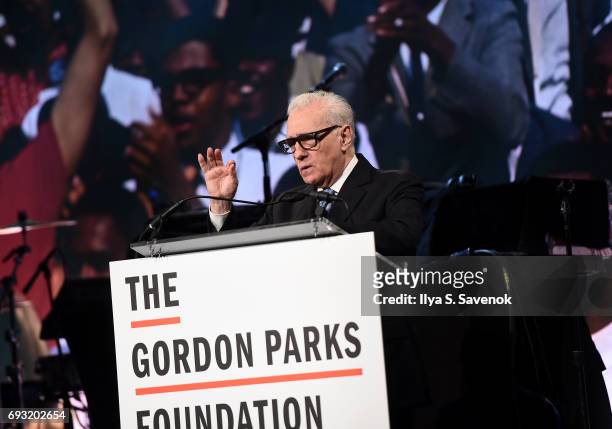 Martin Scorsese speaks during the 2017 Gordon Parks Foundation Awards Gala at Cipriani 42nd Street on June 6, 2017 in New York City.