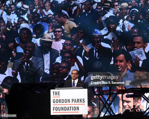 Congressman Keith Ellison speaks during the 2017 Gordon Parks Foundation Awards Gala at Cipriani 42nd Street on June 6, 2017 in New York City.