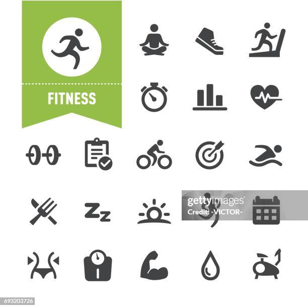 stockillustraties, clipart, cartoons en iconen met fitness icons - special serie - anaerobe oefening
