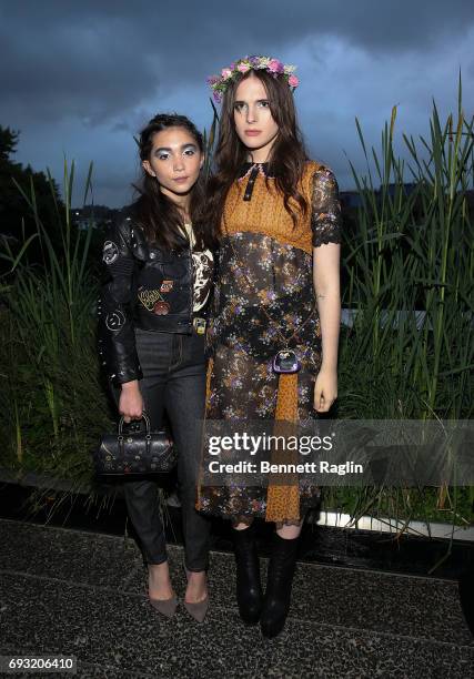 Rowan Blanchard and Hari Nef attend the Coach and Friends of the High Line Summer Party at High Line on June 6, 2017 in New York City.