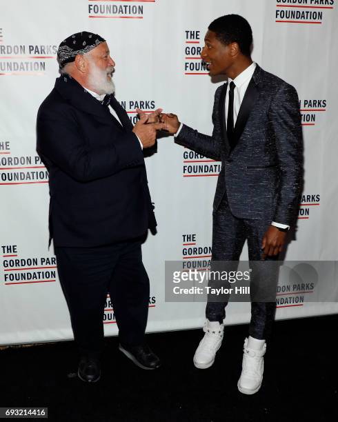 Bruce Weber and Jon Batiste attend the 2016 Gordon Parks Foundation Annual Gala at Cipriani 42nd Street on June 6, 2017 in New York City.