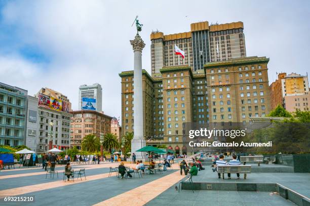 the dewey monument at san francisco - union square san francisco stock pictures, royalty-free photos & images