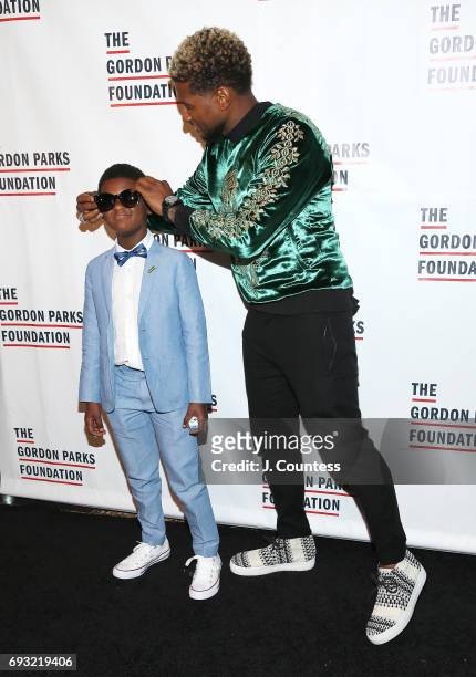 Usher Raymond V and Usher Raymond IV attend the 2017 Gordon Parks Foundation Awards Gala at Cipriani 42nd Street on June 6, 2017 in New York City.