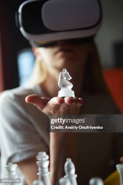 people using virtual reality - brief - chess pieces stock pictures, royalty-free photos & images