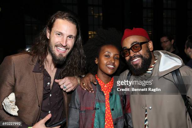 Jon Tidz, Maria Tonto, and Mobolaji Dadwodu attend the Coach and Friends of the High Line Summer Party at High Line on June 6, 2017 in New York City.