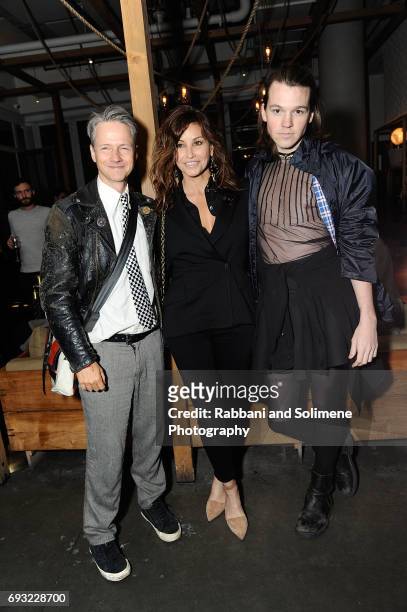 John Cameron Michell, Gina Gershon, and guest attend the Gucci & The Cinema Society Host A Screening Of Roadside Attractions' "Beatriz At Dinner" -...
