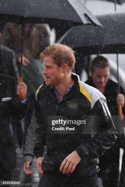 Prince Harry arrives at The Rocks on June 7, 2017 in Sydney, Australia. Prince Harry is on a two-day visit to Sydney for the launch of the Invictus...