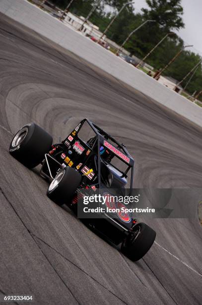 Kody Swanson DePalma Motorsports makes a lap in time trials for the Carb Night Classic United States Auto Club Silver Crown Champ Car Series 100-lap...
