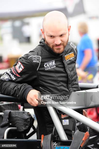 Bobby Santos DJ Racing driver prepares for the Carb Night Classic United States Auto Club Silver Crown Champ Car Series 100-lap feature, Friday, May...