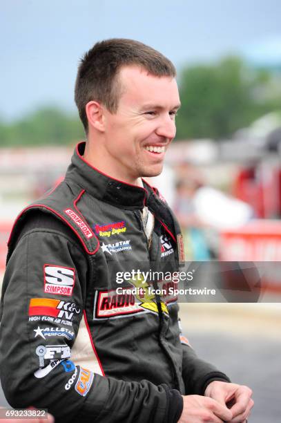 Kody Swanson DePalma Motorsports driver prepares for the Carb Night Classic United States Auto Club Silver Crown Champ Car Series 100-lap feature,...