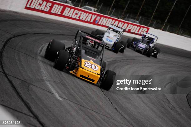 Jerry Coons Jr Gene Nolen Racing races in the Carb Night Classic United States Auto Club Silver Crown Champ Car Series 100-lap feature, Friday, May...