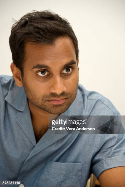 Aziz Ansari at the "Master of None" Press Conference at the Four Seasons Hotel on June 5, 2017 in Beverly Hills, California.