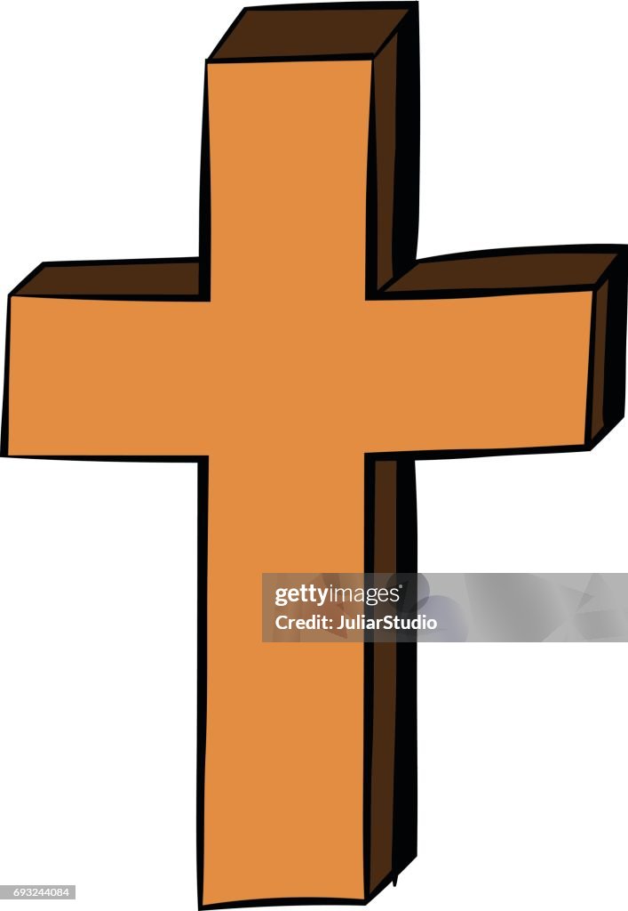  cristiano, cruz, caricaturas, icono, acción, ilustración
