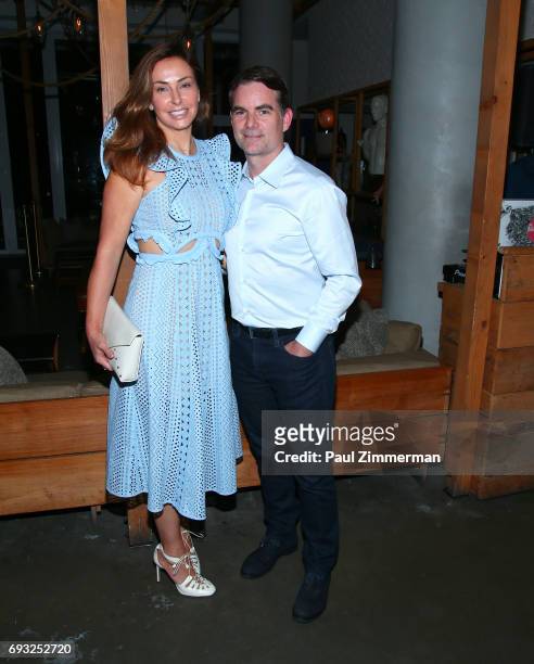 Ingrid Vandebosch and Jeff Gordon attend the Gucci & The Cinema Society after party of Roadside Attractions' "Beatriz At Dinner" at Mr. Purple on...