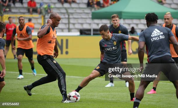 Brussels , Belgium / Training and Family Day Red Devils /"nVincent KOMPANY - Eden HAZARD"nPicture Vincent Van Doornick / Isosport