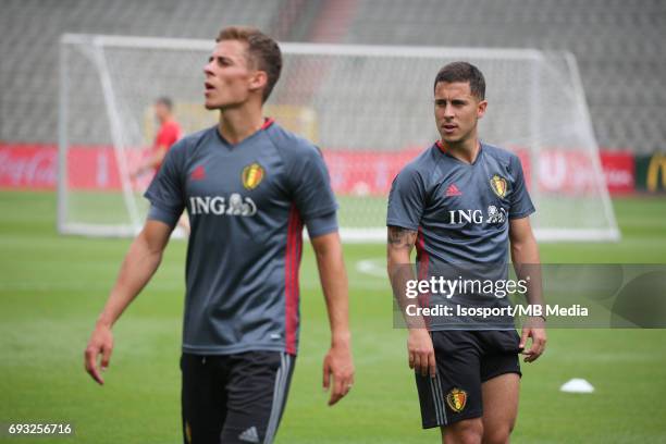 Brussels , Belgium / Training and Family Day Red Devils /"nThorgan HAZARD - Eden HAZARD"nPicture Vincent Van Doornick / Isosport