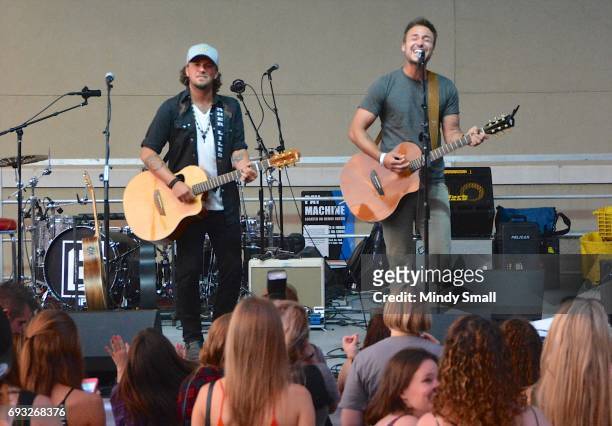 Singer/ songwriters Stephen Barker Liles and Eric Gunderson of Love & Theft perform during LEWISPALOOZA No. 7 at the Tin Roof on June 6, 2017 in...