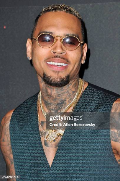 Singer Chris Brown attends the premiere of Fathom Events' "Chris Brown: Welcome To My Life" at Regal LA Live Stadium 14 on June 6, 2017 in Los...