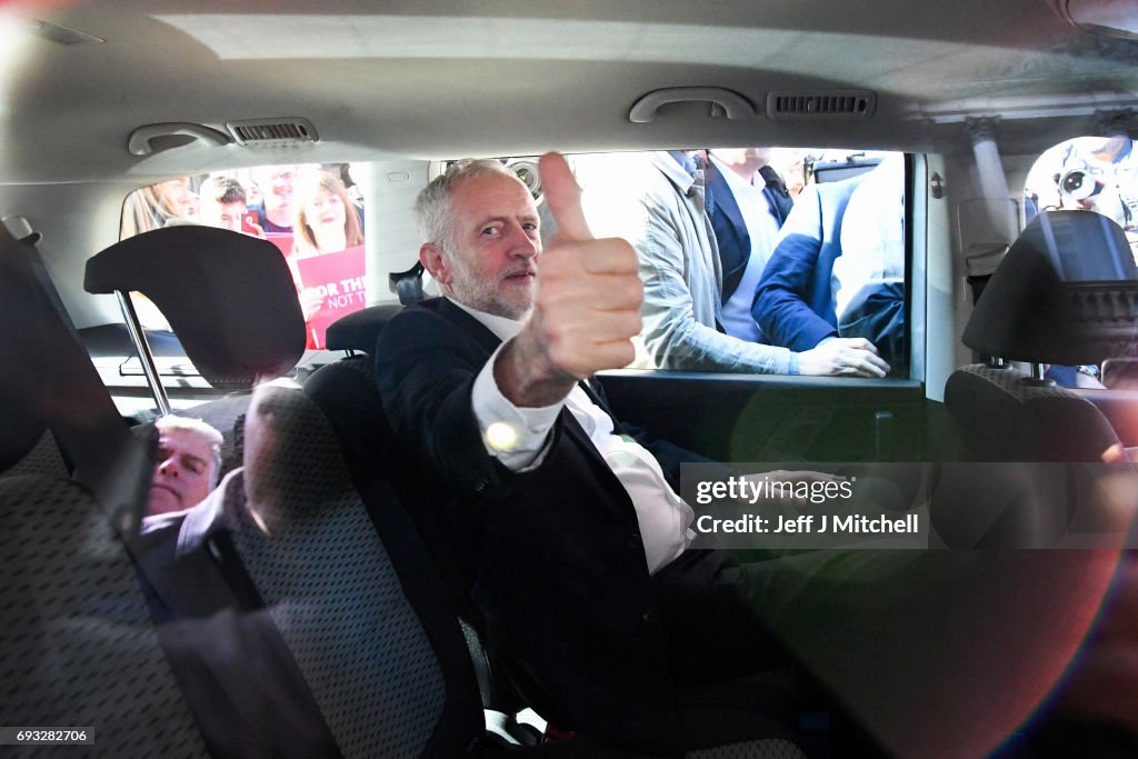 Jeremy Corbyn Tours The UK On The Final Day Of The Election Campaign