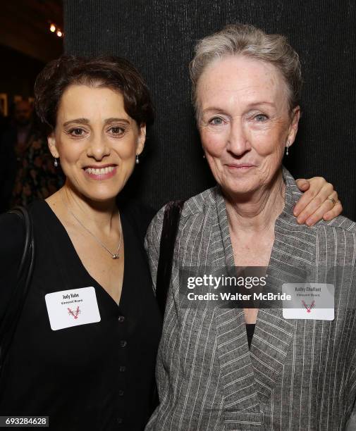 Judy Kuhn and Kathleen Chalfant attends the Vineyard Theatre's Annual Emerging Artists Luncheon at The National Arts Club on June 6, 2017 in New York...