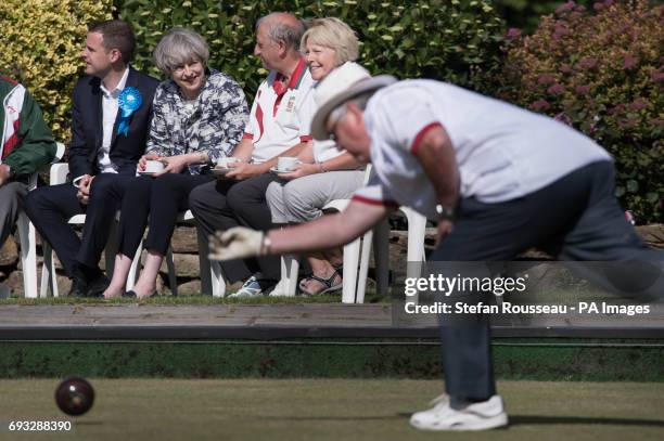 Prime Minister Theresa May visits Atherley Bowling Club in Southampton, while on the General Election campaign trail.