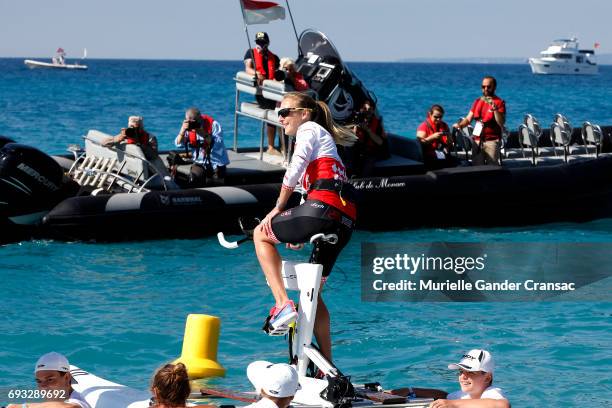 Paula Radcliffe attends Riviera Water Bike Challenge on June 4, 2017 in Nice, France