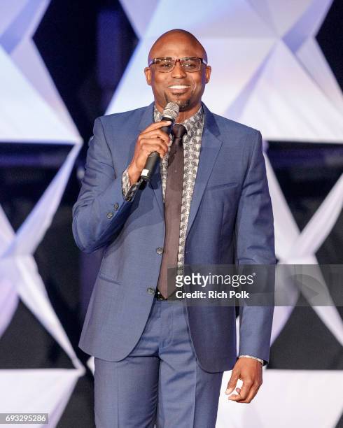 Actor/Singer/Comedian and Host Wayne Brady speaks on stage at the 18th Annual Golden Trailer Awards Hosted By Wayne Brady on June 6, 2017 in Beverly...
