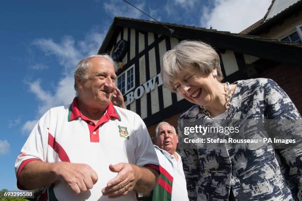 Prime Minister Theresa May visits Atherley Bowling Club in Southampton, while on the General Election campaign trail.