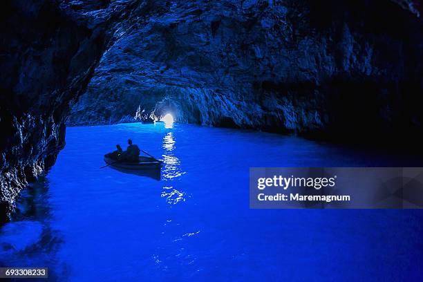 capri island, the grotta azzurra (blue grotto) - capri stock pictures, royalty-free photos & images