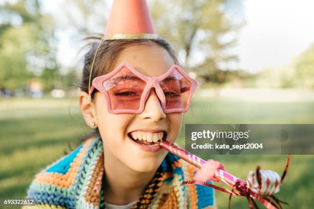 kids having fun - birthday girl stock pictures, royalty-free photos & images